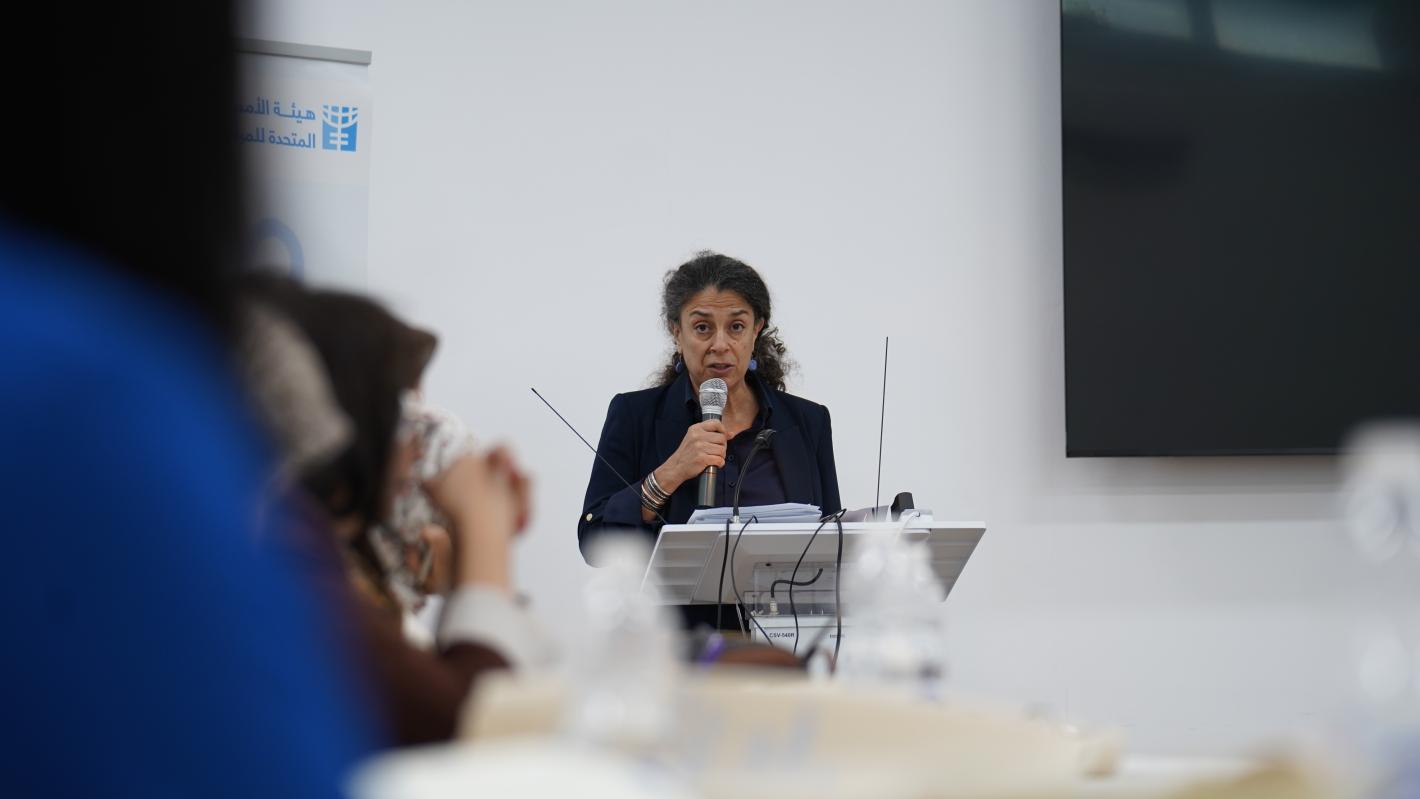 DSRSG Koury speaking in one of women consultations in Tripoli