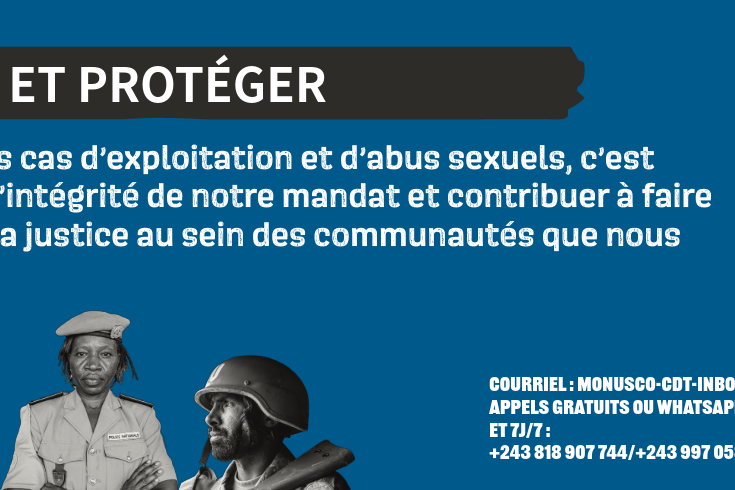 Serve and protect. Report cases of exploitation and sexual abuse.