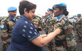 Remise de médailles des Nations Unies au contingent indien de la Brigade du Nord Kivu à Goma