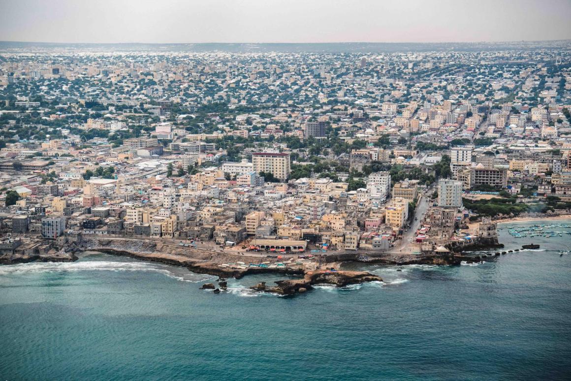 Mogadishu landscape from birds eye view